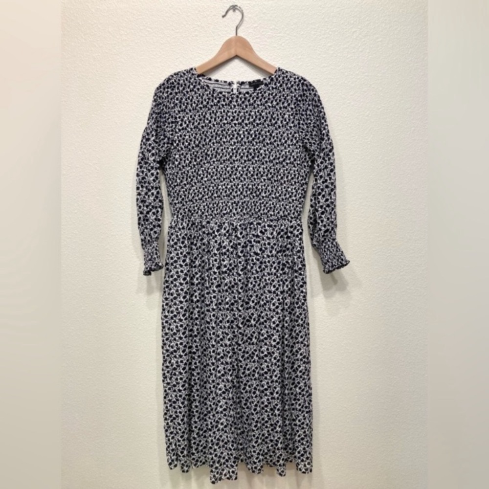 Ann Taylor Floral Smocked Midi Dress